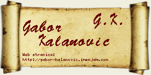 Gabor Kalanović vizit kartica